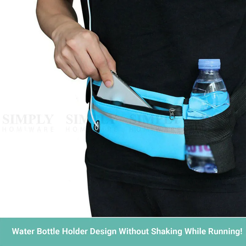 Crocox Waist Pack With Water Bottle Holder Running Belt Waist Bag Outdoor Sport