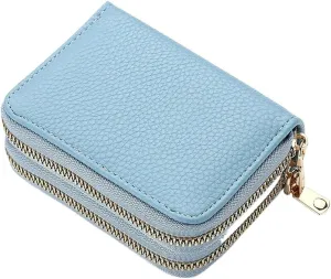 Cross border card bag Solid colo, large capacity, multiple card slots, anti demagnetization, compact wallet, ID slot, new card holder purse(D)