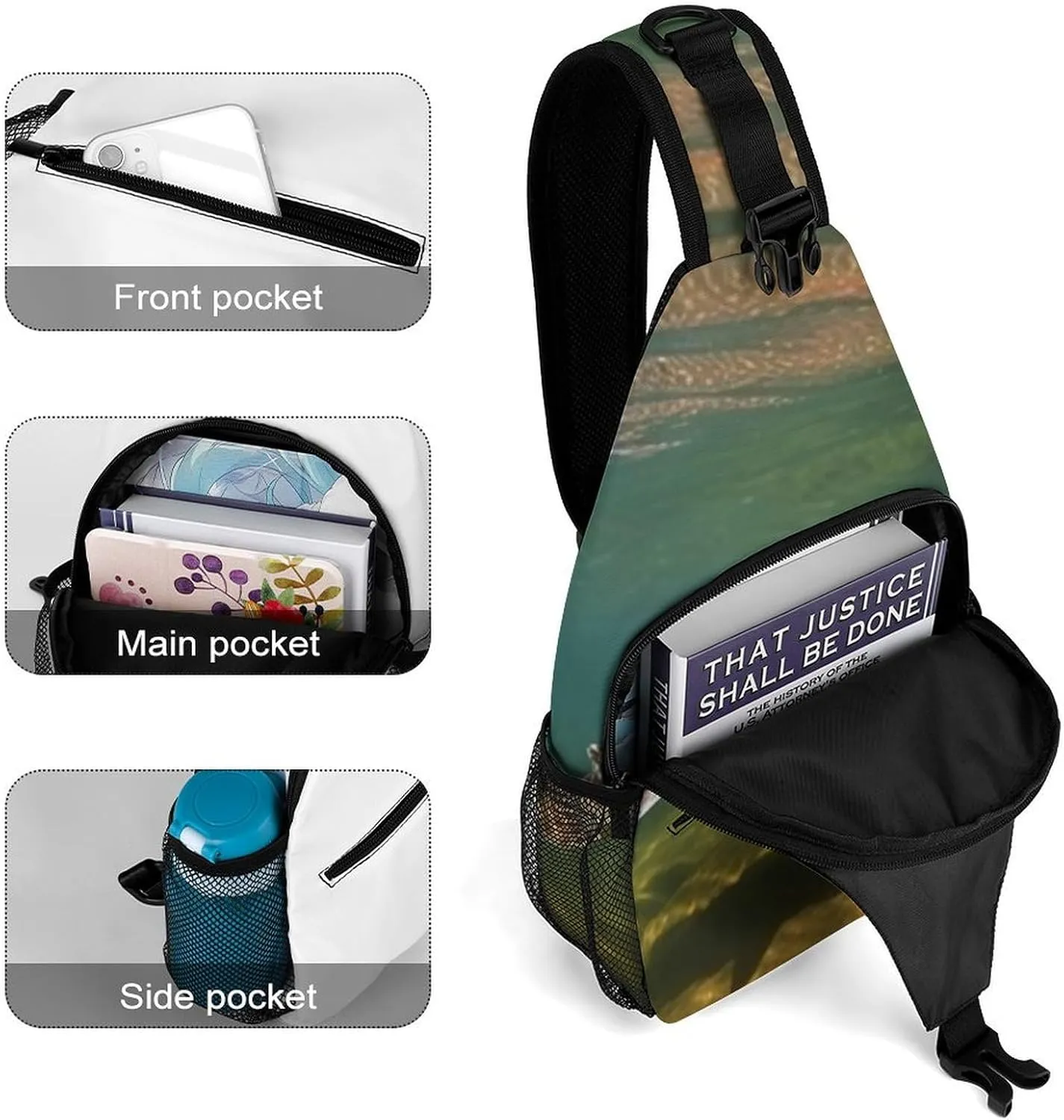 Crossbody Bag for Women Men Chest Bag Cute Little Fox Sling Bag Crossbody Shoulder Bag Sling Backpack