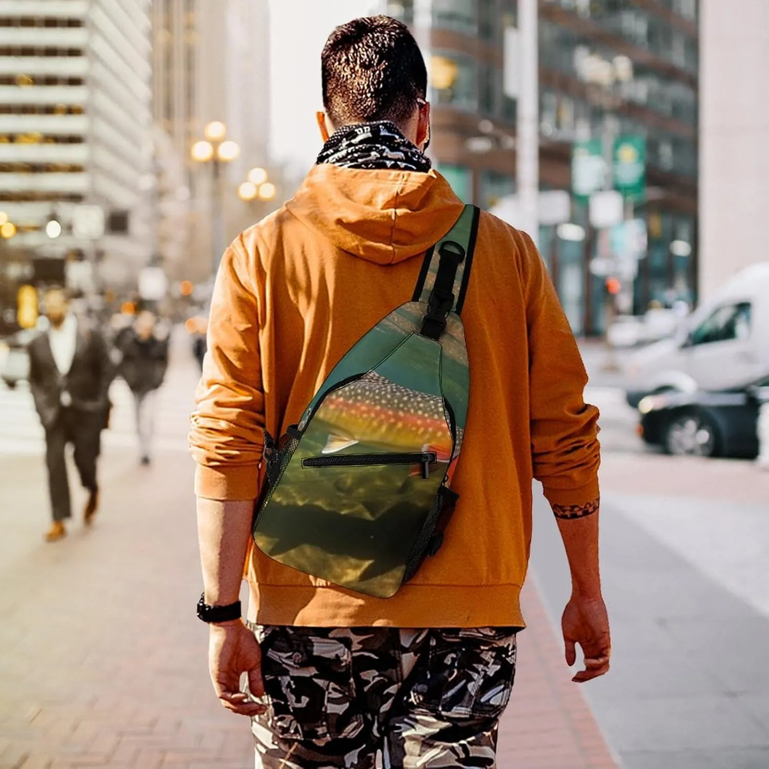 Crossbody Bag for Women Men Chest Bag Cute Little Fox Sling Bag Crossbody Shoulder Bag Sling Backpack