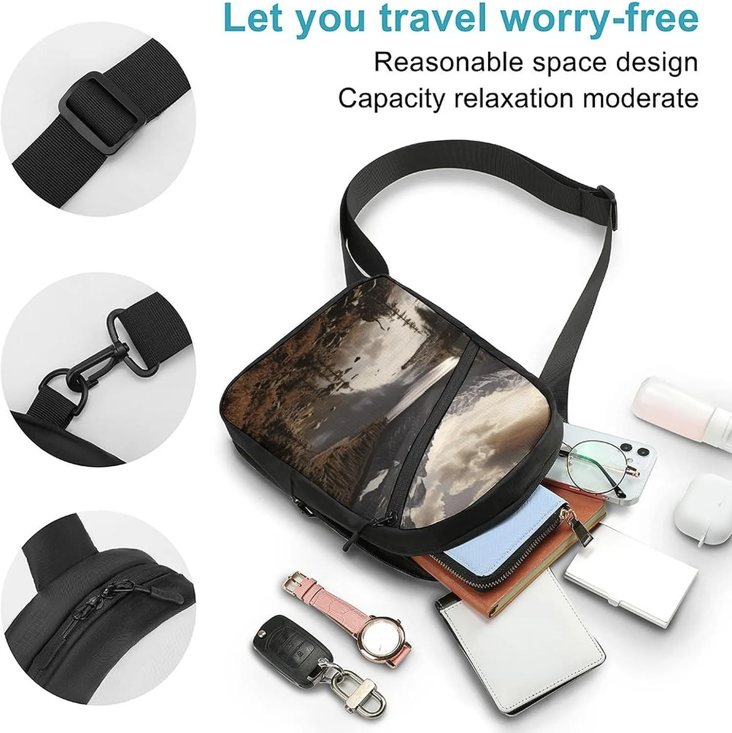 Crossbody Bag for Women Men Chest Bag Killer Whale Sling Bag Crossbody Shoulder Bag Sling Backpack
