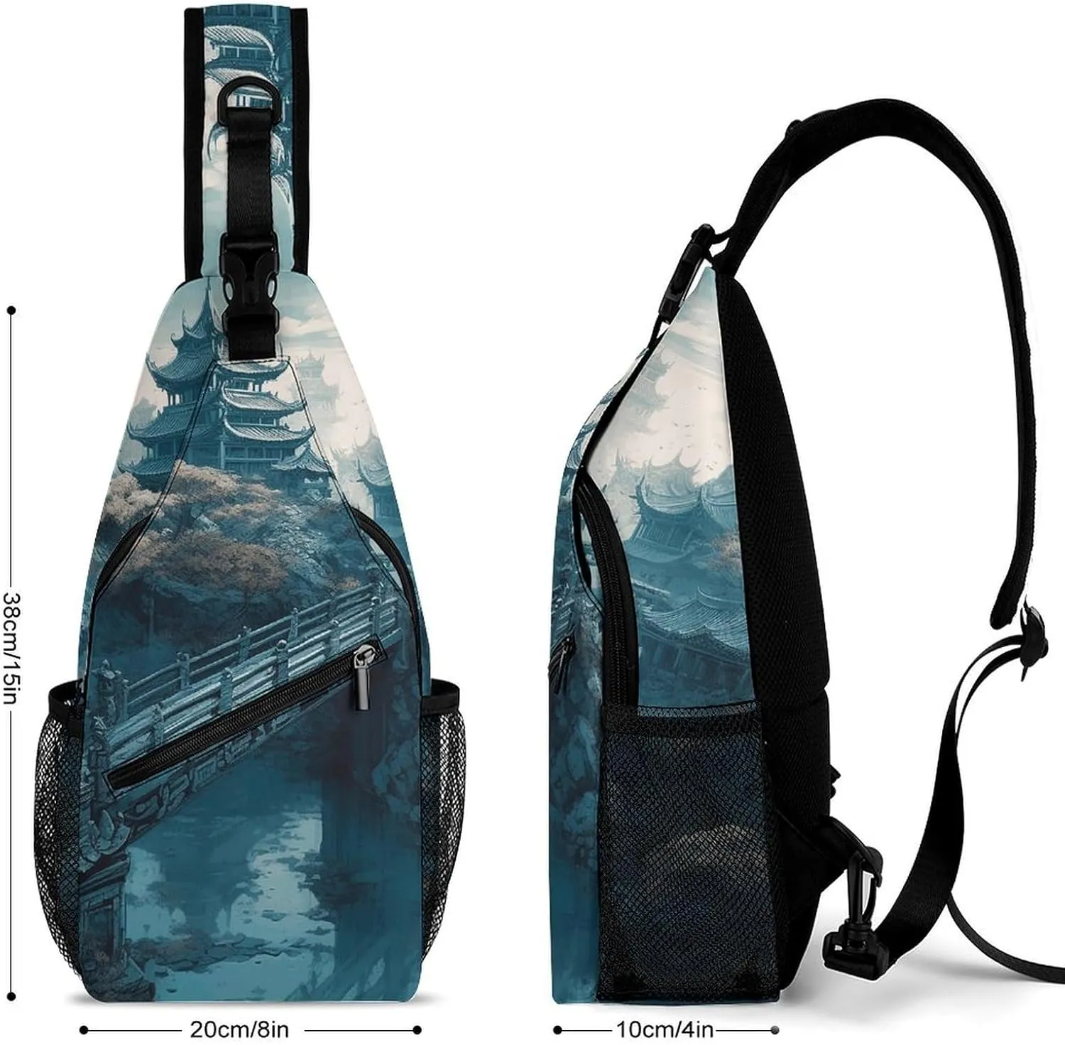 Crossbody Bag for Women Men Chest Bag Small Hound Pattern Sling Bag Crossbody Shoulder Bag Sling Backpack