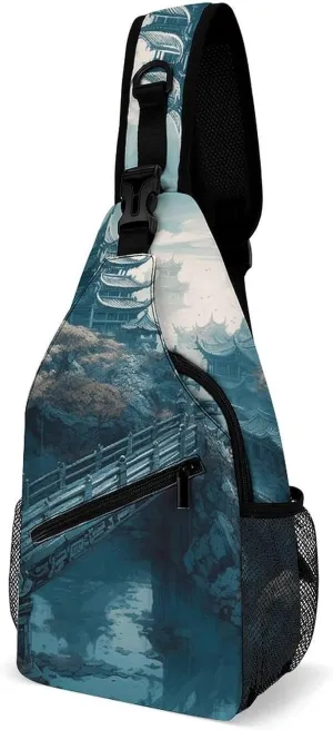 Crossbody Bag for Women Men Chest Bag Small Hound Pattern Sling Bag Crossbody Shoulder Bag Sling Backpack