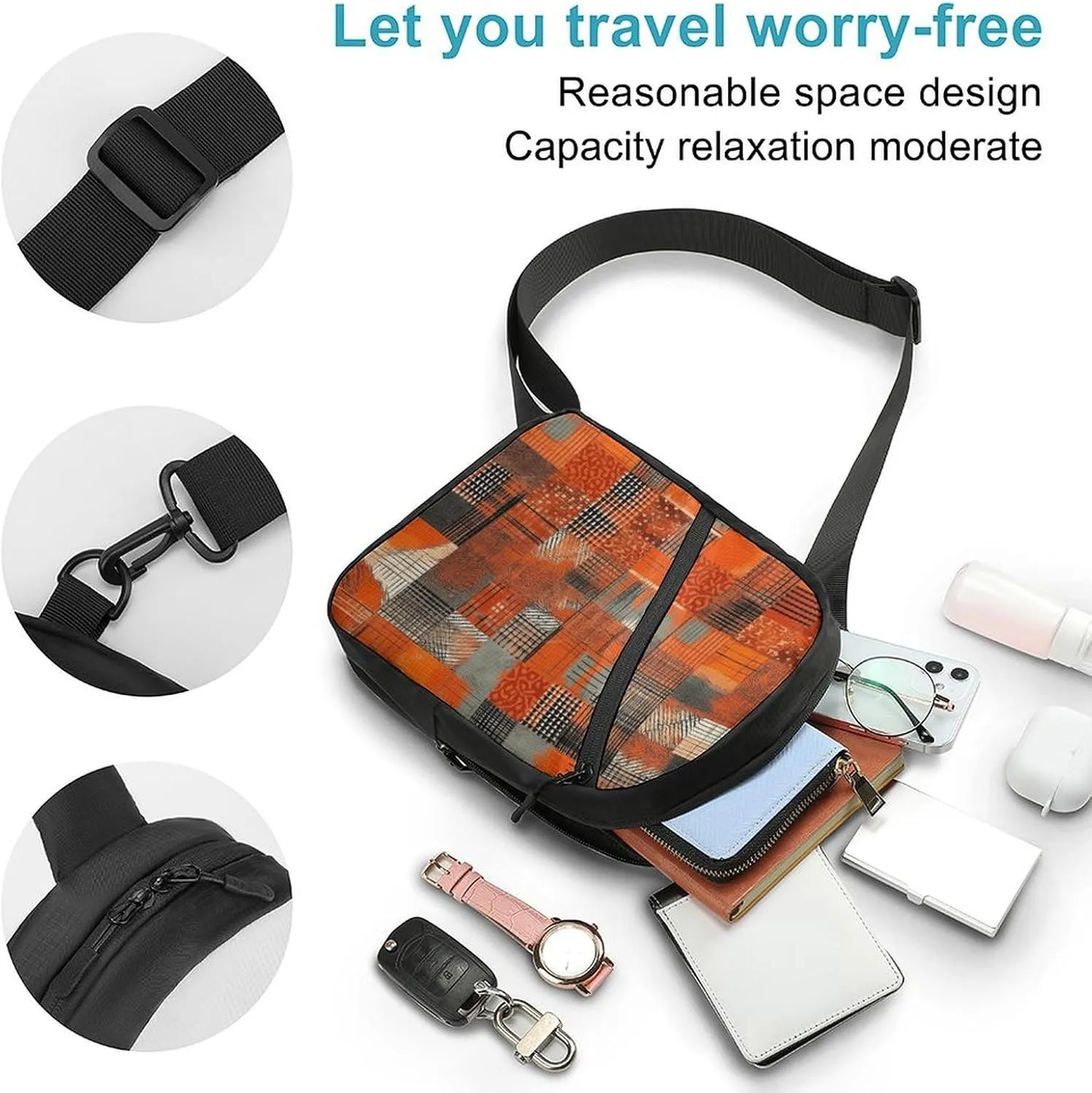 Crossbody Bag for Women Men Chest Bag Wild Deer Sling Bag Crossbody Shoulder Bag Sling Backpack