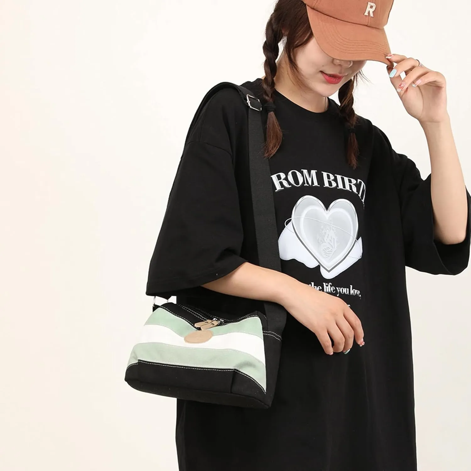 Crossbody Bag for Women Small Canvas Lightweight Casual Purses for Travel Daily