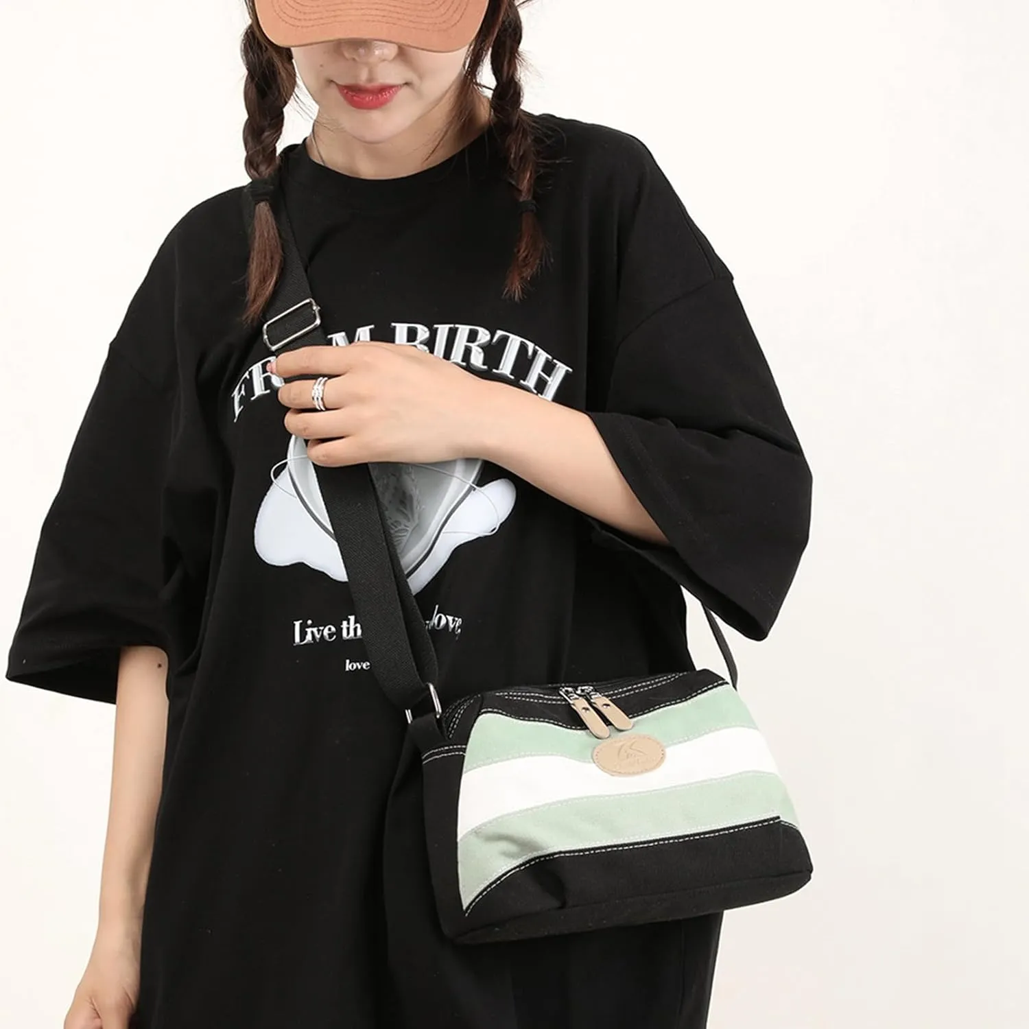 Crossbody Bag for Women Small Canvas Lightweight Casual Purses for Travel Daily
