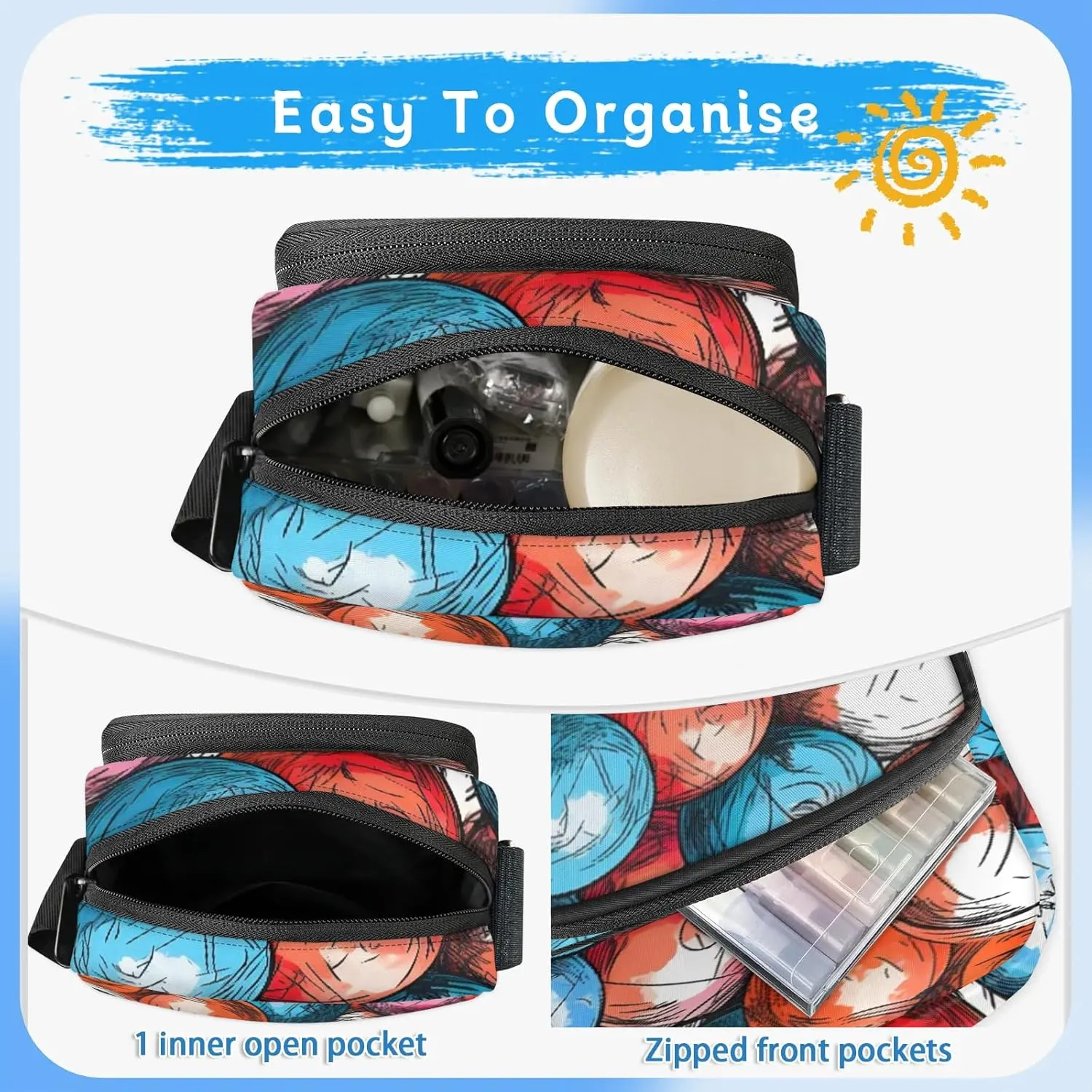 Crossbody Bag Small Sling Backpack Shoulder Bags Chest Pack Cross Body Daypack Artistic Football Belt Purse