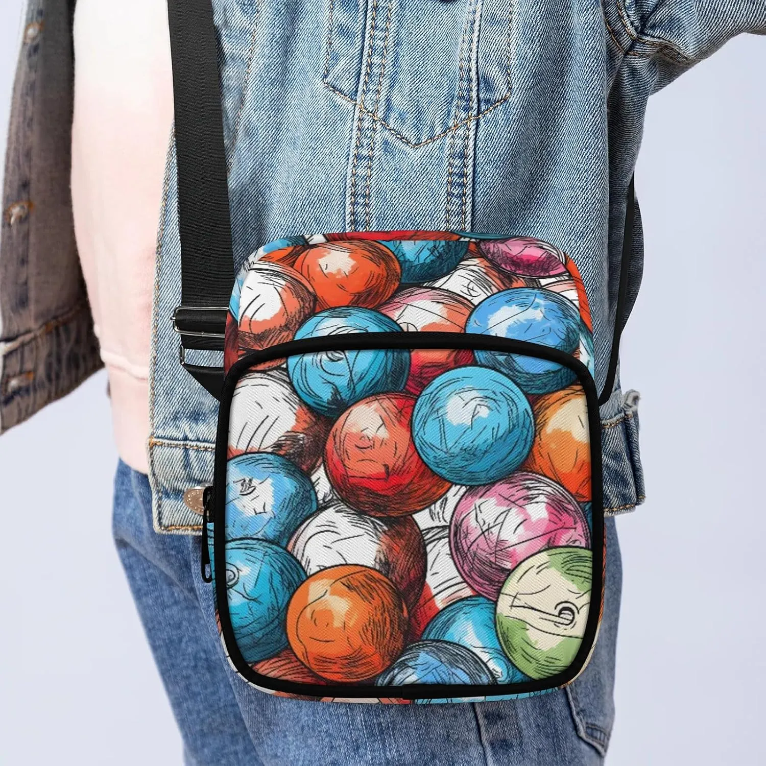 Crossbody Bag Small Sling Backpack Shoulder Bags Chest Pack Cross Body Daypack Artistic Football Belt Purse