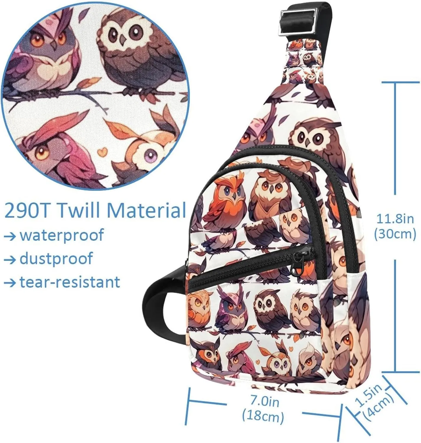 Crossbody Bags for Women Cross Body Bag for Woman Sling Bag Crossbody Bag Cute Owls Sling Backpack Travel