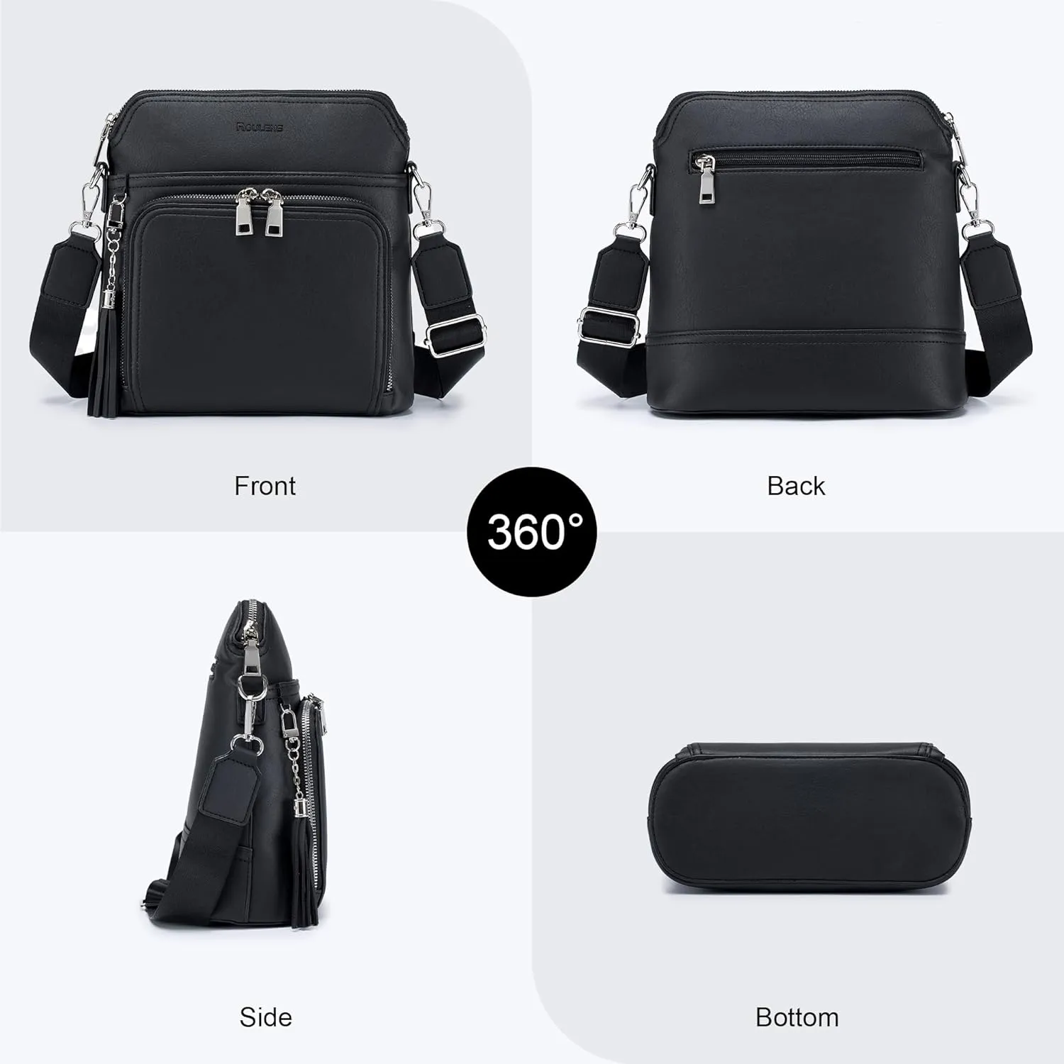 Crossbody Purse for Women,Lightweight Medium Crossbody Bag Soft Leather Women's Shoulder Handbags with Tassel