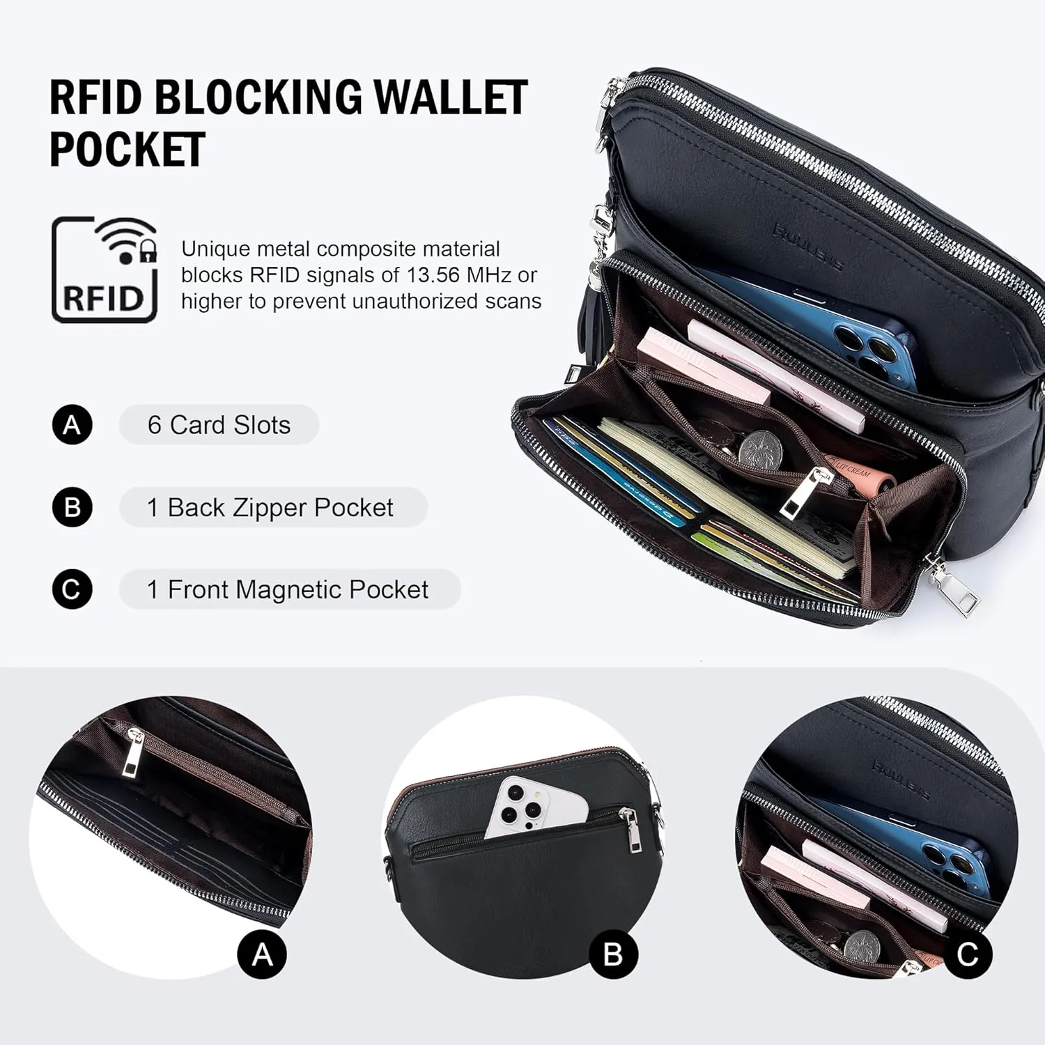 Crossbody Purse for Women,Lightweight Medium Crossbody Bag Soft Leather Women's Shoulder Handbags with Tassel