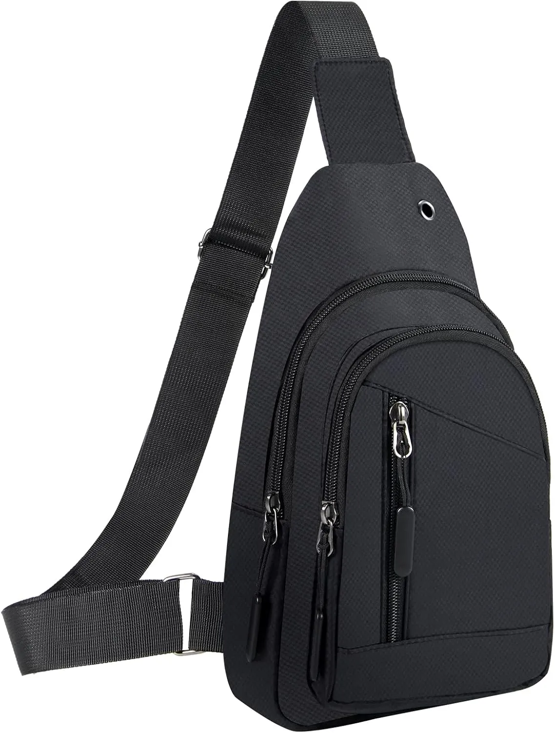 Crossbody Small Sling Bag for Women Men,Casual Lightweight Chest Pack Gym Athletic Backpack Multi Used Zipper Shoulder Daypack for Travel,Shopping,Hiking,Walking,Running,Biking,Black