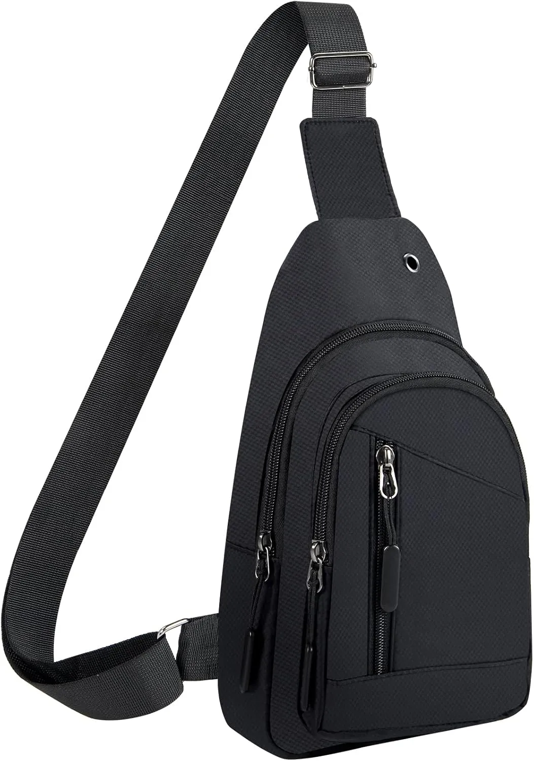 Crossbody Small Sling Bag for Women Men,Casual Lightweight Chest Pack Gym Athletic Backpack Multi Used Zipper Shoulder Daypack for Travel,Shopping,Hiking,Walking,Running,Biking,Black