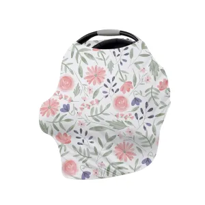 Custom Car Seat Covers for Babies - Purple Butterfly Print Breathable Baby Car Seat Cover for Girls Boys, Kick-Proof Newborn Carrier Canopy Stretchy Stroller Cover for 4 Seasons(27"x29")