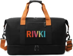 custom duffle gym bag for women travel deodorizer personalized gift print photo/TEXT/logo (Black)