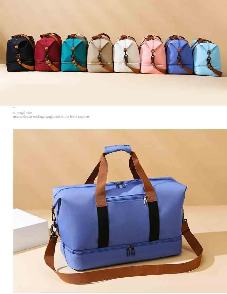 custom duffle gym bag for women travel deodorizer personalized gift print photo/TEXT/logo (Blue)