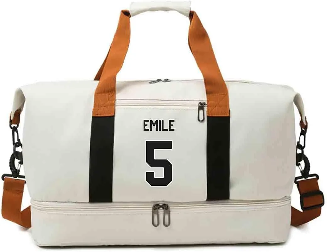 custom duffle gym bag for women travel deodorizer personalized gift print photo/TEXT/logo (Blue)
