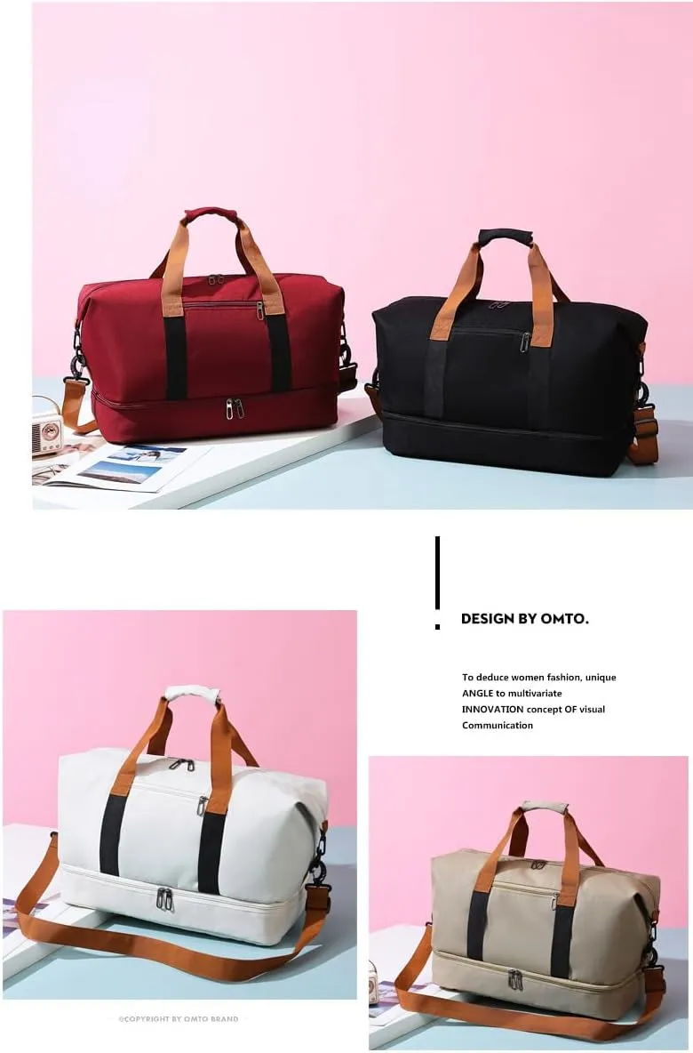 custom duffle gym bag for women travel deodorizer personalized gift print photo/TEXT/logo (Red)
