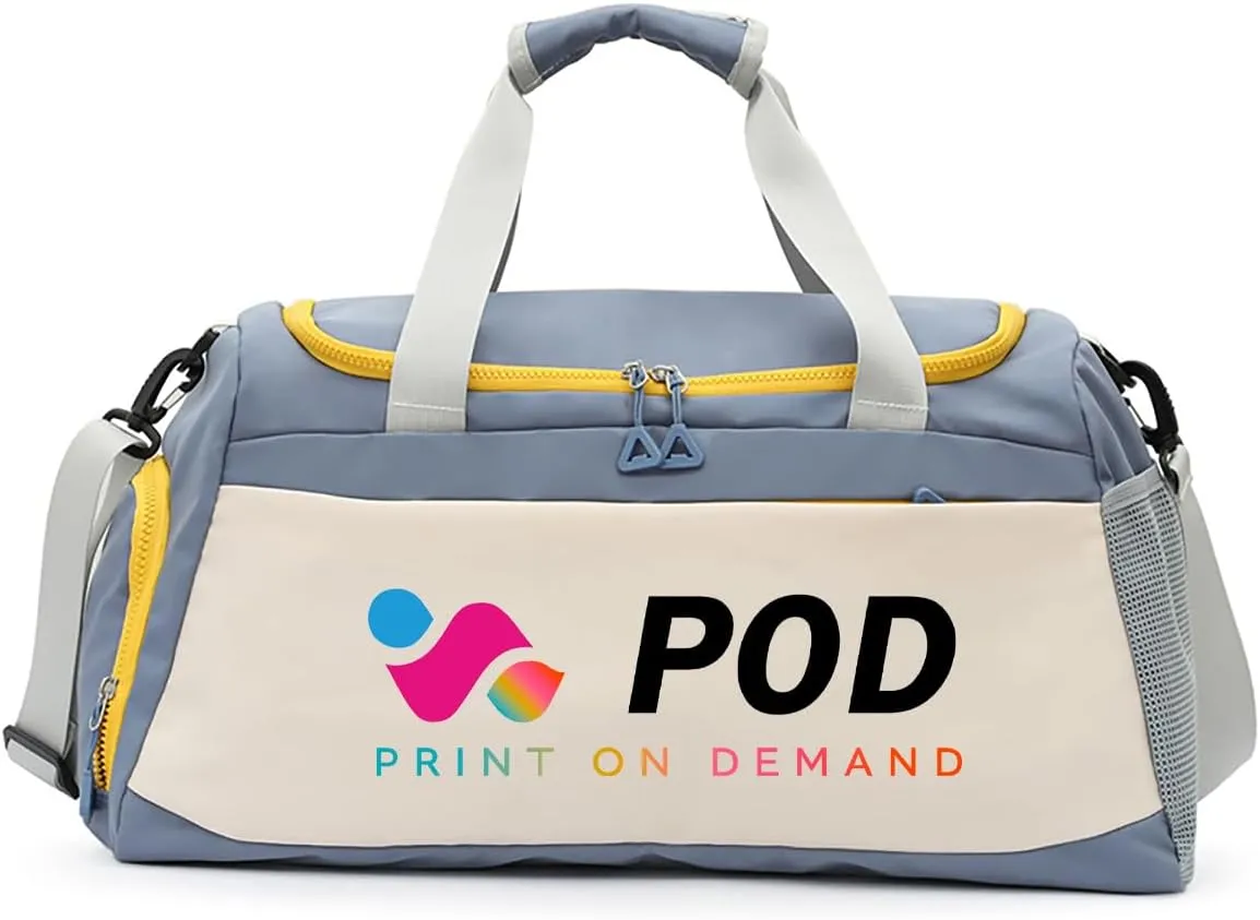 Custom Gym Bag Personalized Dance Duffle Bag Large Capacity Travel Bag For Men Women (Blue)