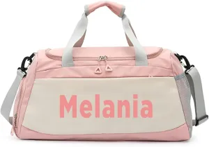 Custom Gym Bag Personalized Dance Duffle Bag Large Capacity Travel Bag For Men Women (Pink)