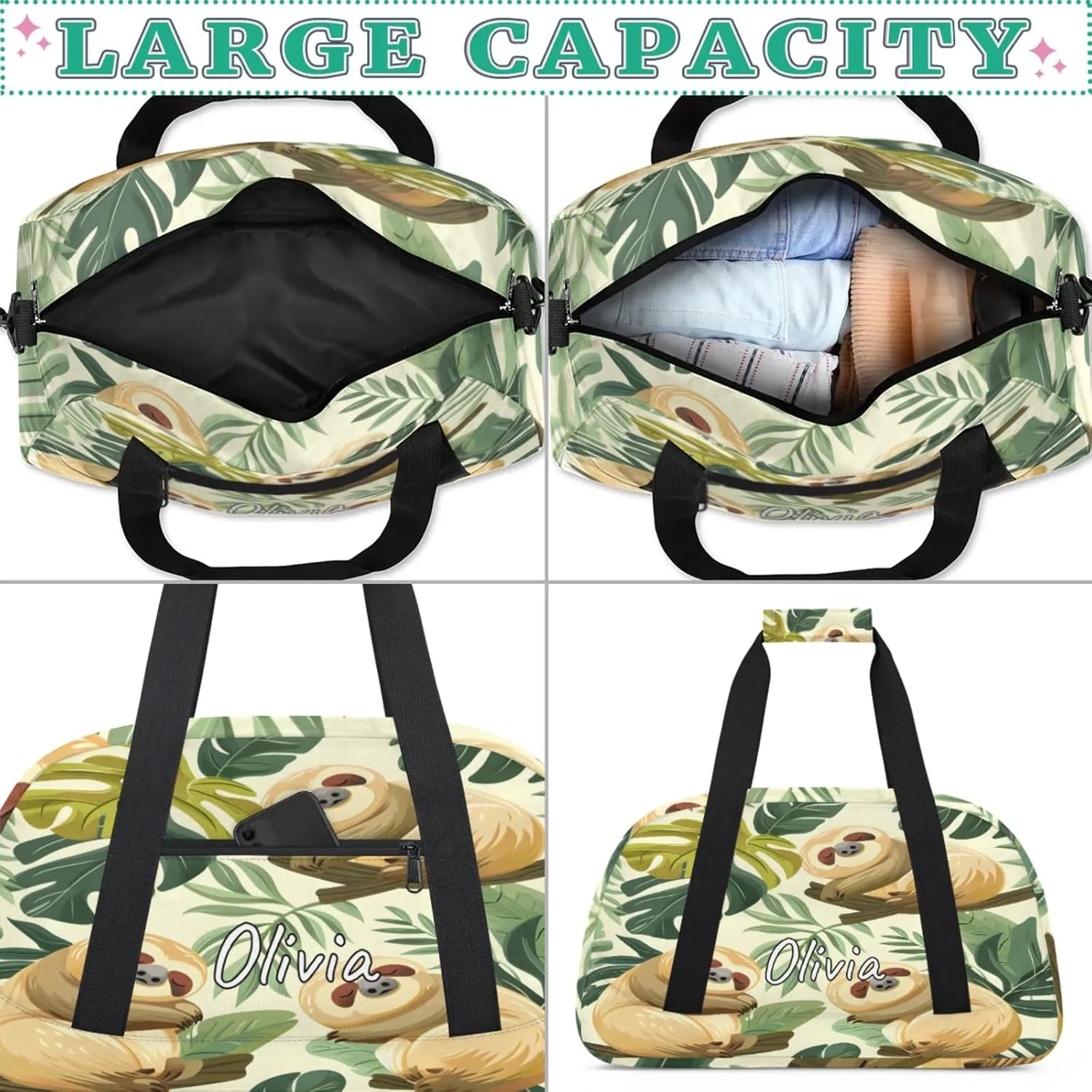 Custom Sports Gym Bag Personalized Name Travel Duffel Bag