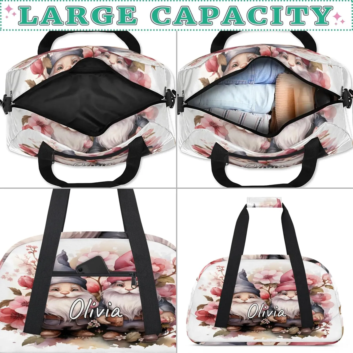 Custom Sports Gym Bag Personalized Name Travel Duffel Bag