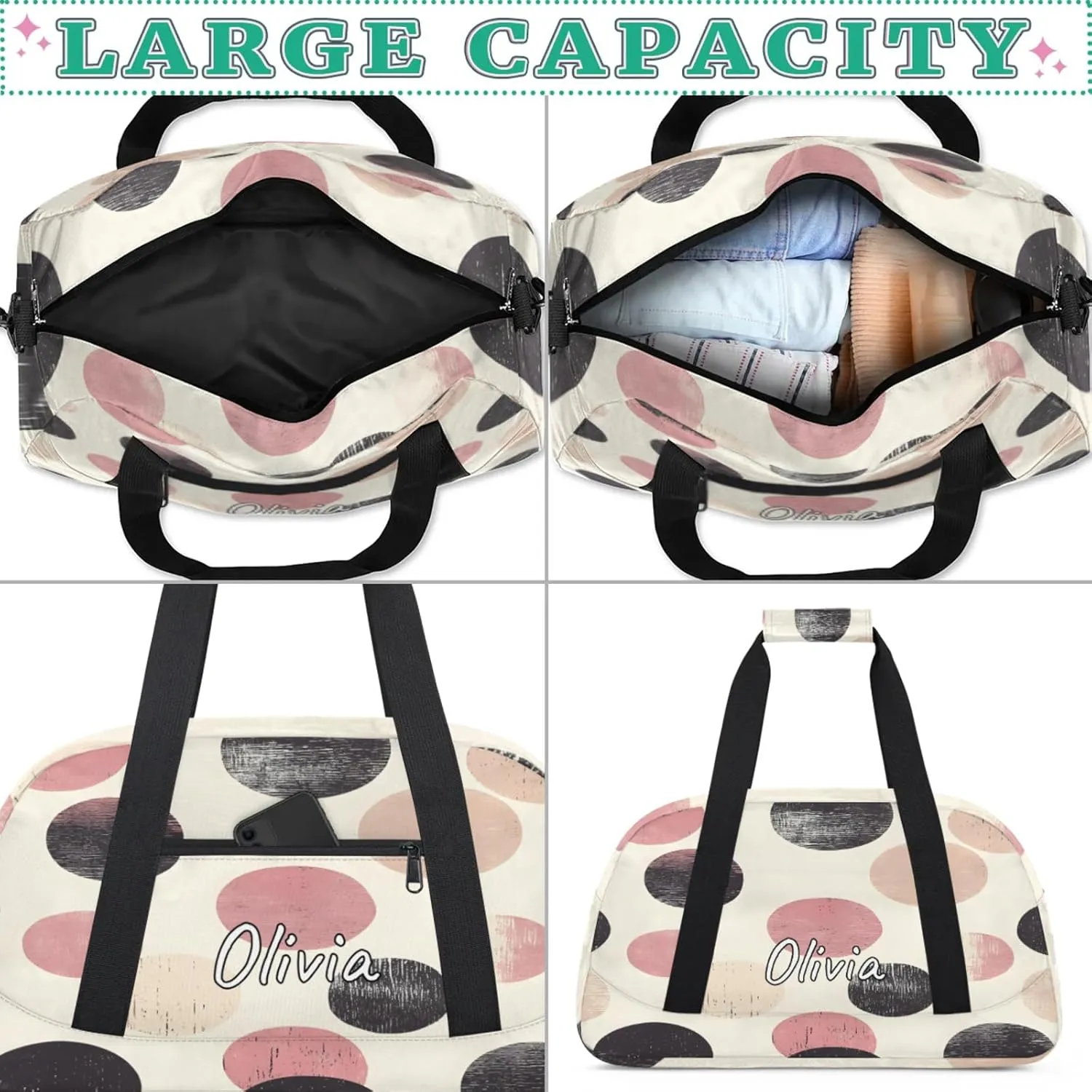 Custom Sports Gym Bag Personalized Name Travel Duffel Bag