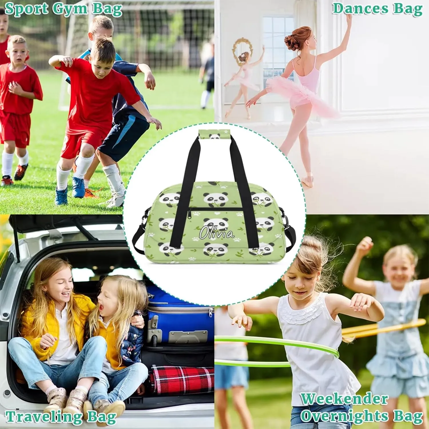 Custom Sports Gym Bag Personalized Name Travel Duffel Bag
