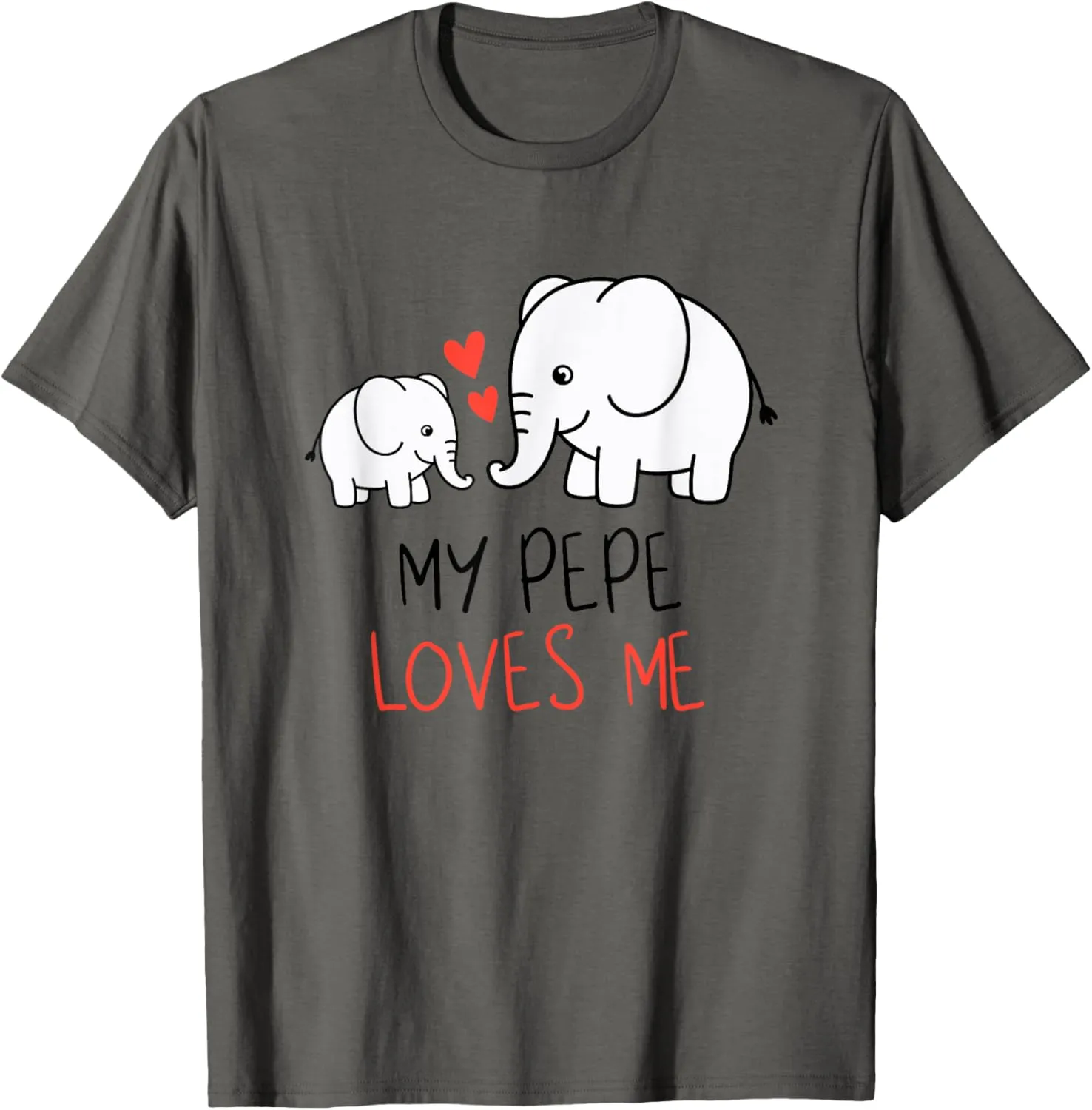 Cute Baby & Grandpa My Pepe Loves Me Elephant T-Shirt