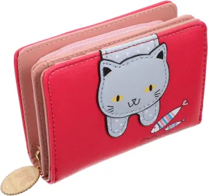Cute Cartoon Cat Coin Purse Small Change Purse for Coins Retro Style Card Bag Id Cards Storage Bag Girls' Wallet