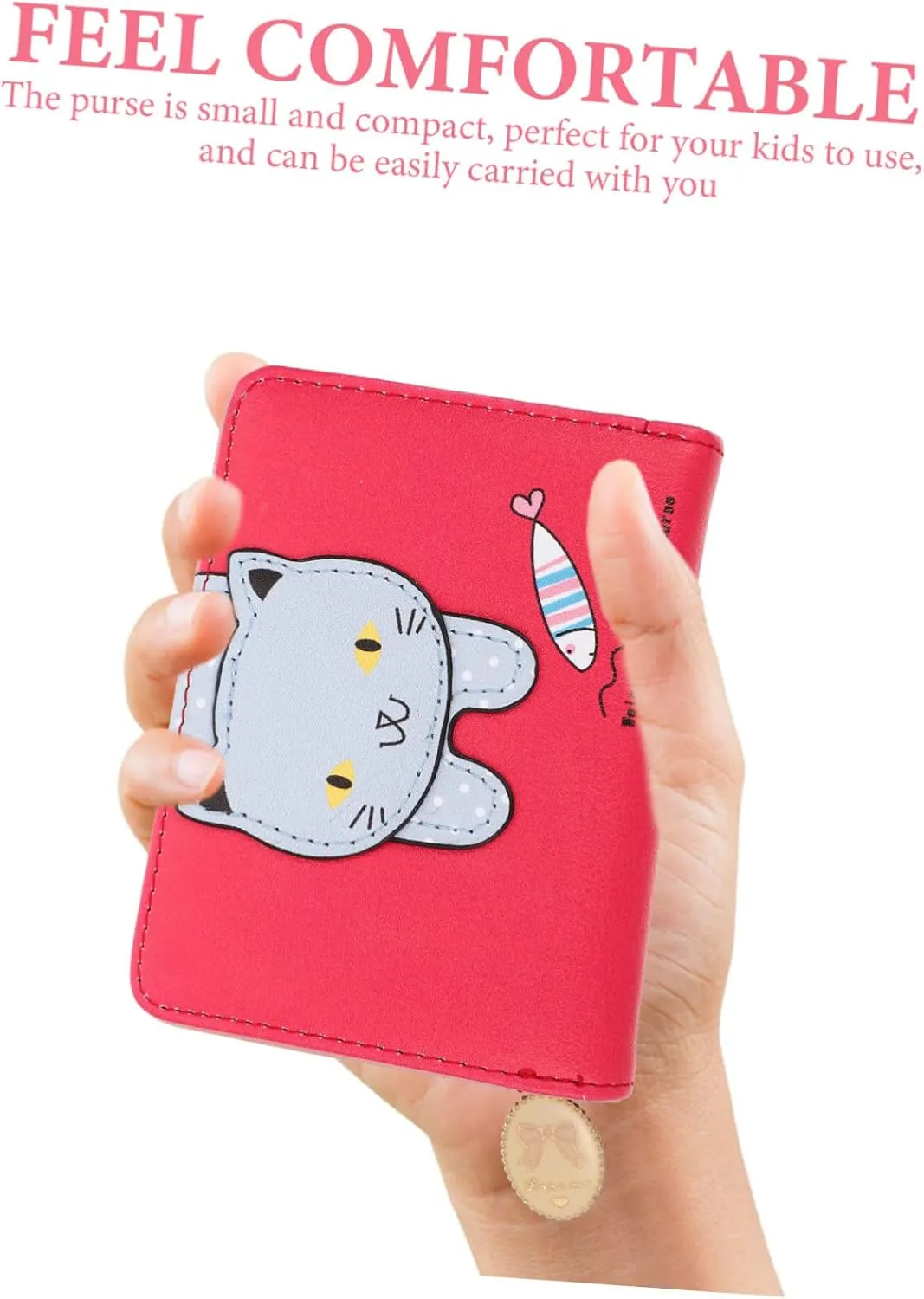 Cute Cartoon Cat Coin Purse Small Change Purse for Coins Retro Style Card Bag Id Cards Storage Bag Girls' Wallet