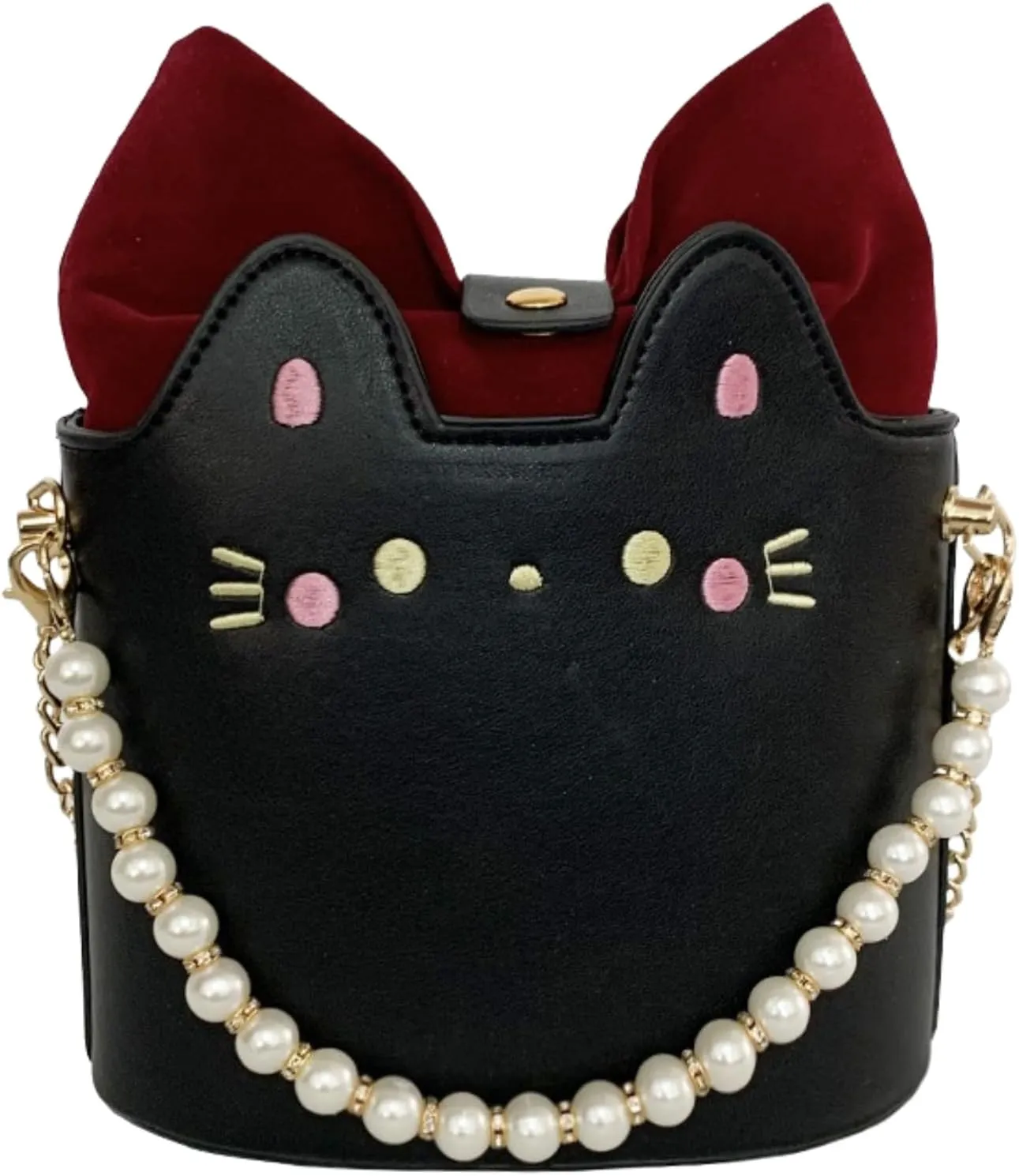 Cute Cat Single Shoulder Crossbody Bag Pearl Handheld Mini Purse Y2k Aesthetic Cute Single Shoulder Crossbody Bag