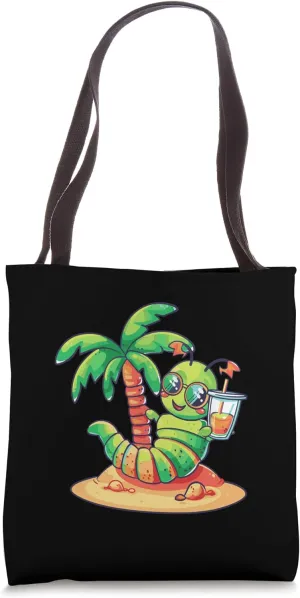 Cute Caterpillar On Beach | Vacation Travel Summer Tote Bag