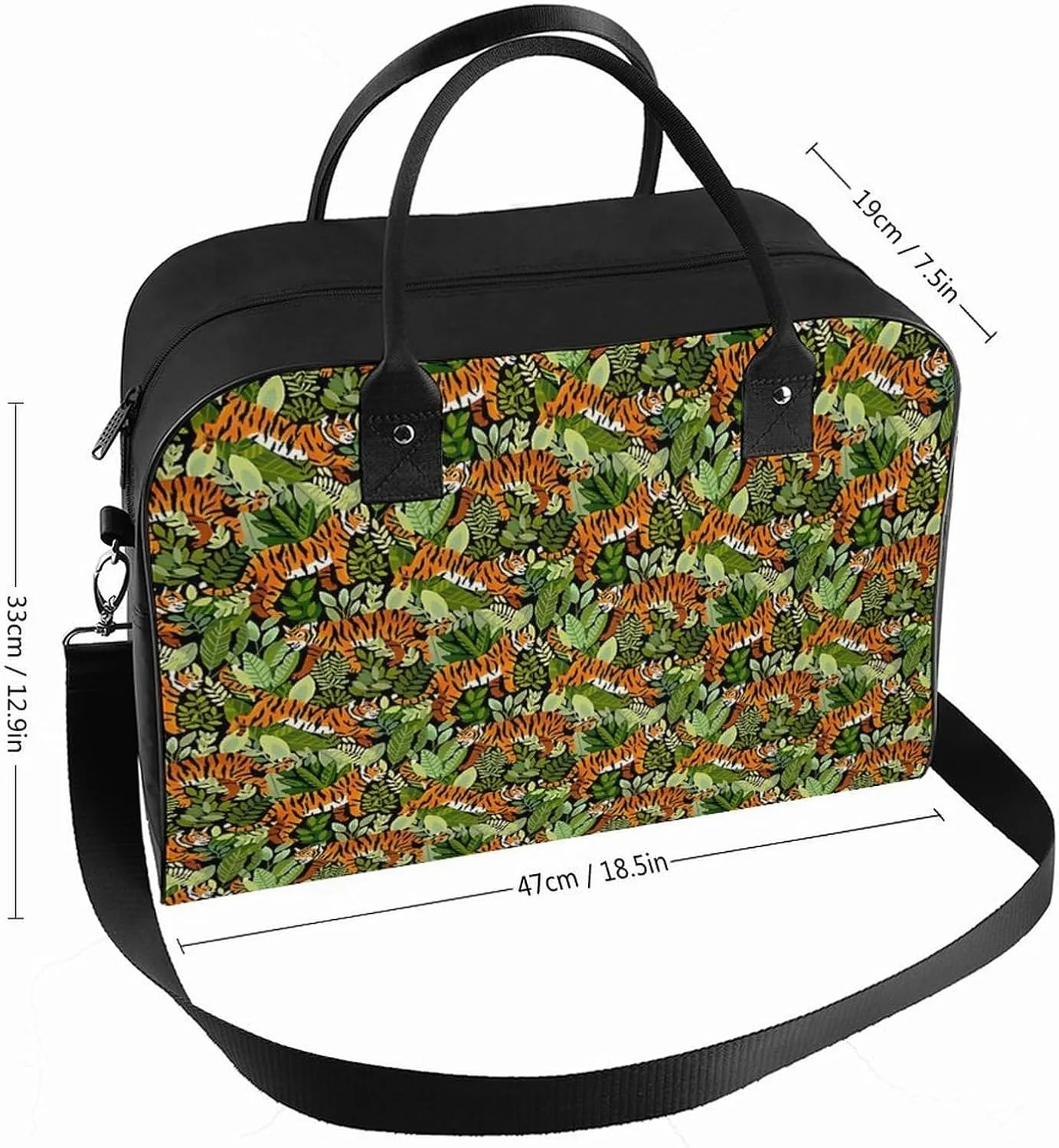 Cute Cats Head Fashionable Large Capacity Travel Handbag Unisex
