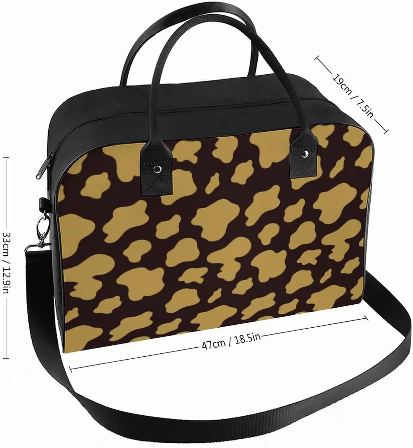 Cute Cats Head Fashionable Large Capacity Travel Handbag Unisex