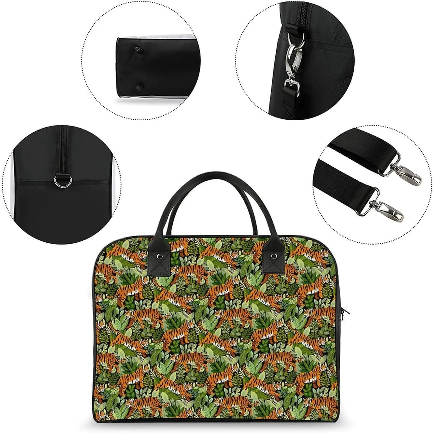 Cute Cats Head Fashionable Large Capacity Travel Handbag Unisex