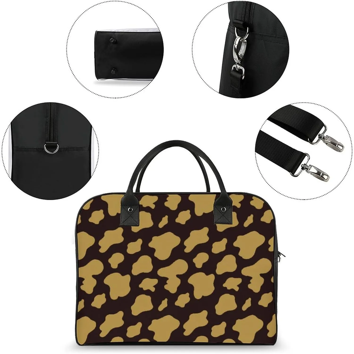 Cute Cats Head Fashionable Large Capacity Travel Handbag Unisex