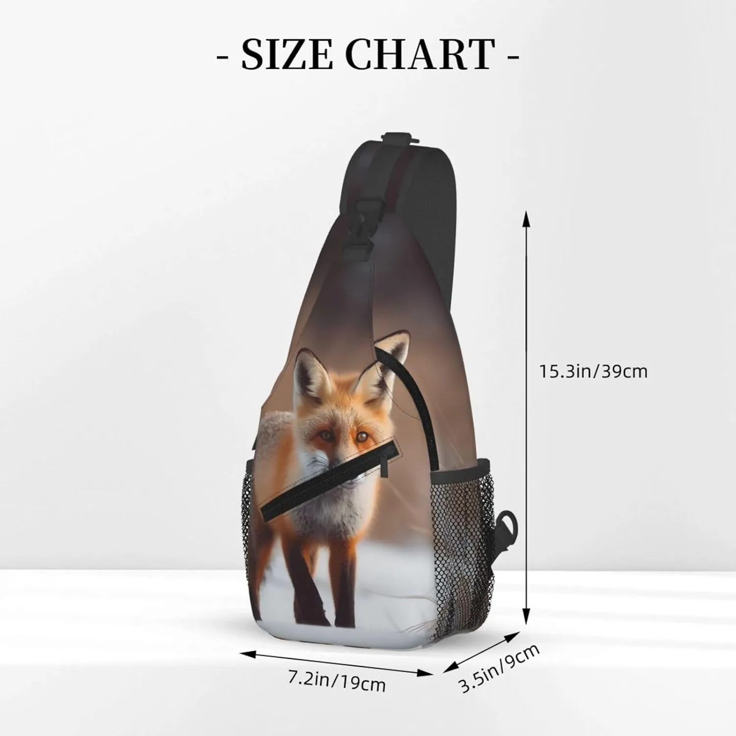 Cute Fox Sling Bag Backpack For Men Cross Chest Bag Crossbody Shoulder Bag Travel Hiking Daypack