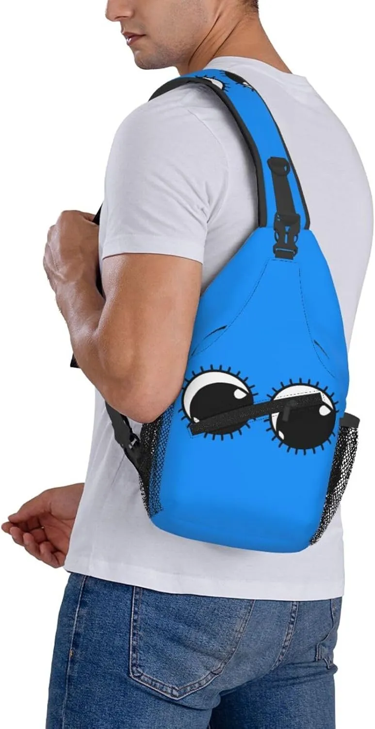 Cute Funny Cartoon Sketch Eyes Crossbody Bag Cross Chest Bag Adjustable Sling Backpack Sports Gym Shoulder Bags Travel Cycling Daypack Diagonally Casual Rucksack