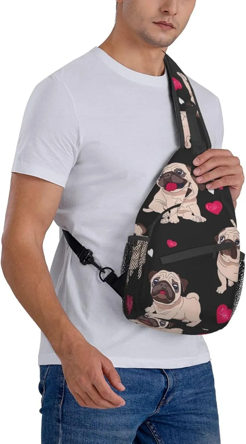 Cute Nurse Print Crossbody Sling Backpack For Women Men,Sling Bag Travel Hiking Chest Bag Daypack