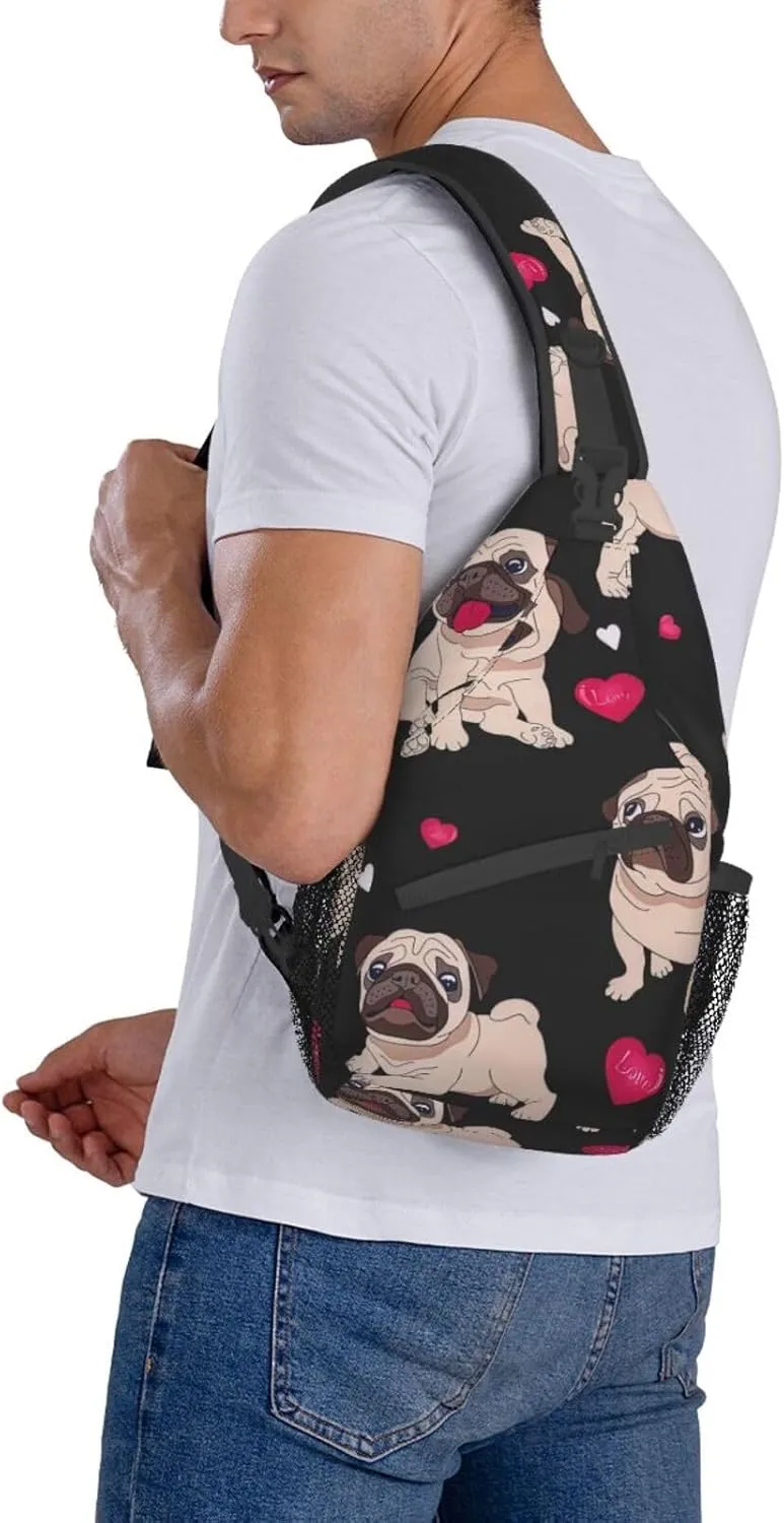 Cute Nurse Print Crossbody Sling Backpack For Women Men,Sling Bag Travel Hiking Chest Bag Daypack