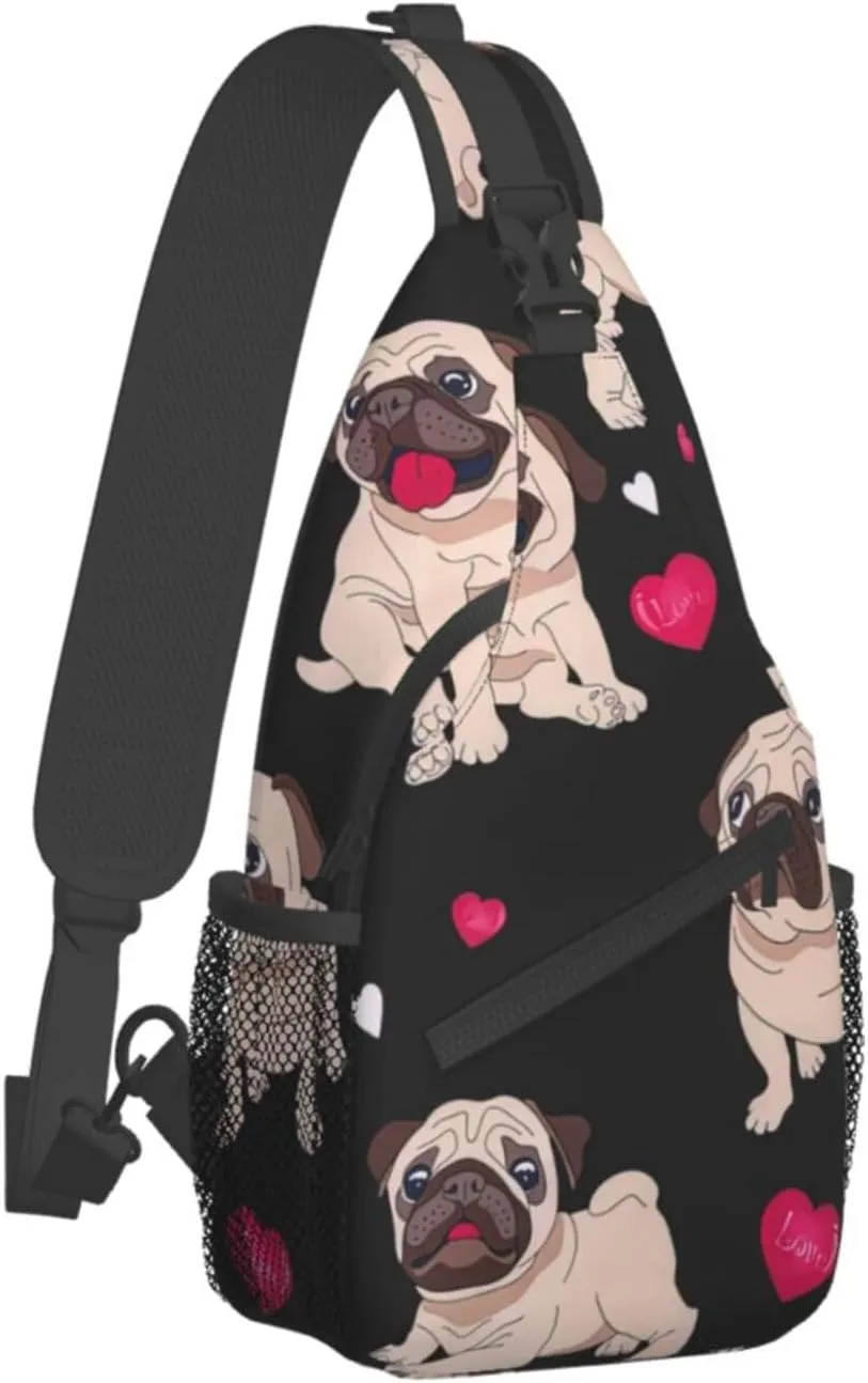 Cute Nurse Print Crossbody Sling Backpack For Women Men,Sling Bag Travel Hiking Chest Bag Daypack