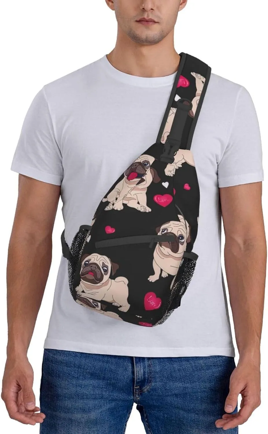 Cute Nurse Print Crossbody Sling Backpack For Women Men,Sling Bag Travel Hiking Chest Bag Daypack