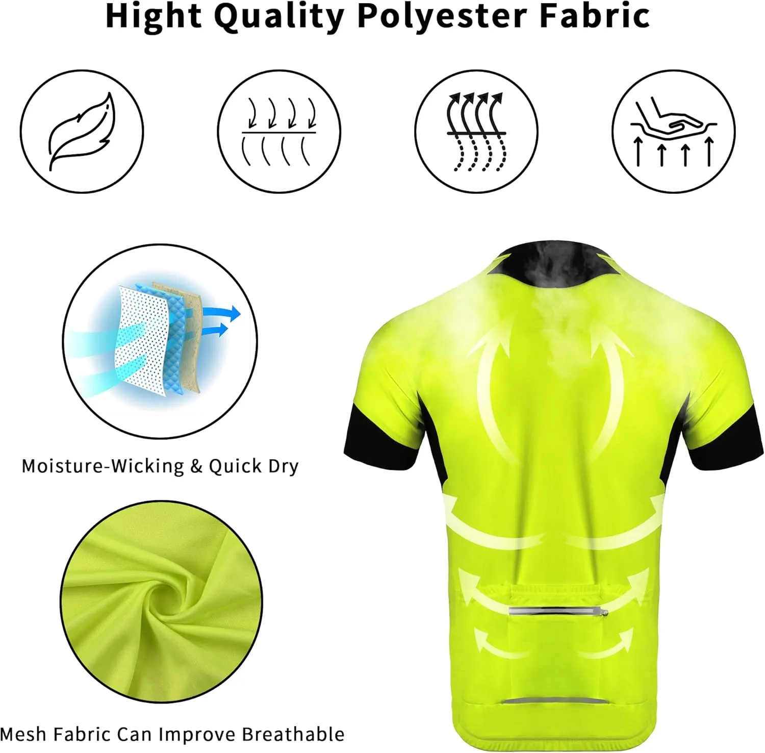 Cycling Bike Jersey for Men Short and Long Sleeve Bike Bicycle Shirts Biking Clothing Breathable Quick-Dry Shirt with Pockets
