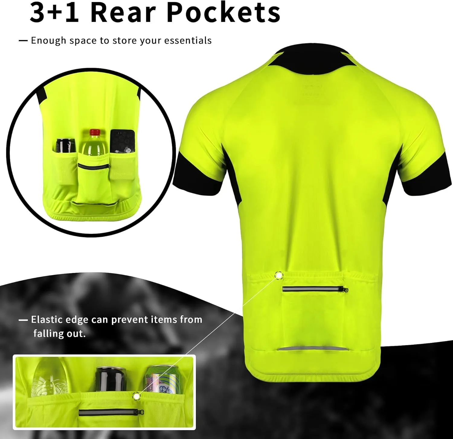 Cycling Bike Jersey for Men Short and Long Sleeve Bike Bicycle Shirts Biking Clothing Breathable Quick-Dry Shirt with Pockets