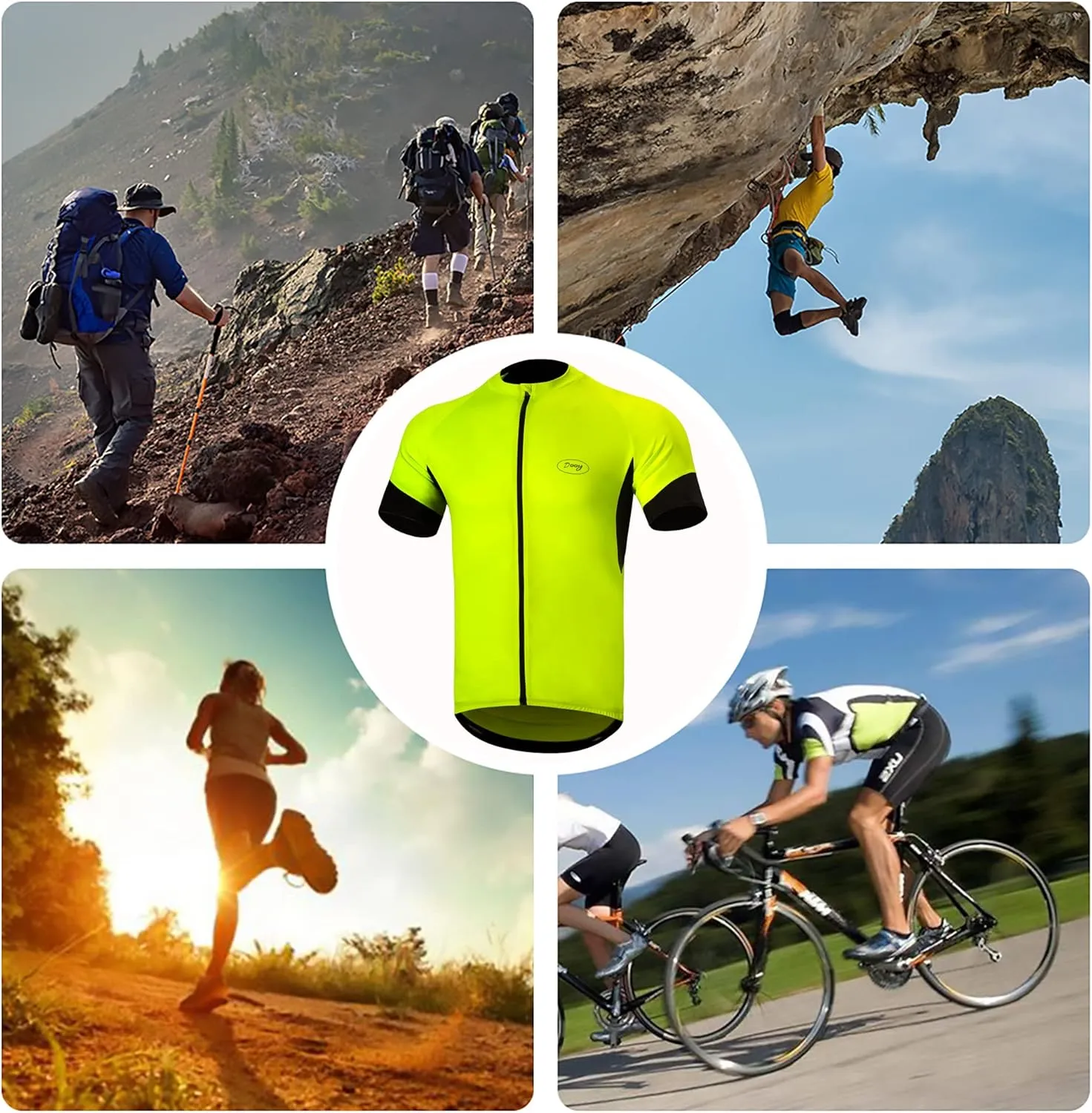 Cycling Bike Jersey for Men Short and Long Sleeve Bike Bicycle Shirts Biking Clothing Breathable Quick-Dry Shirt with Pockets