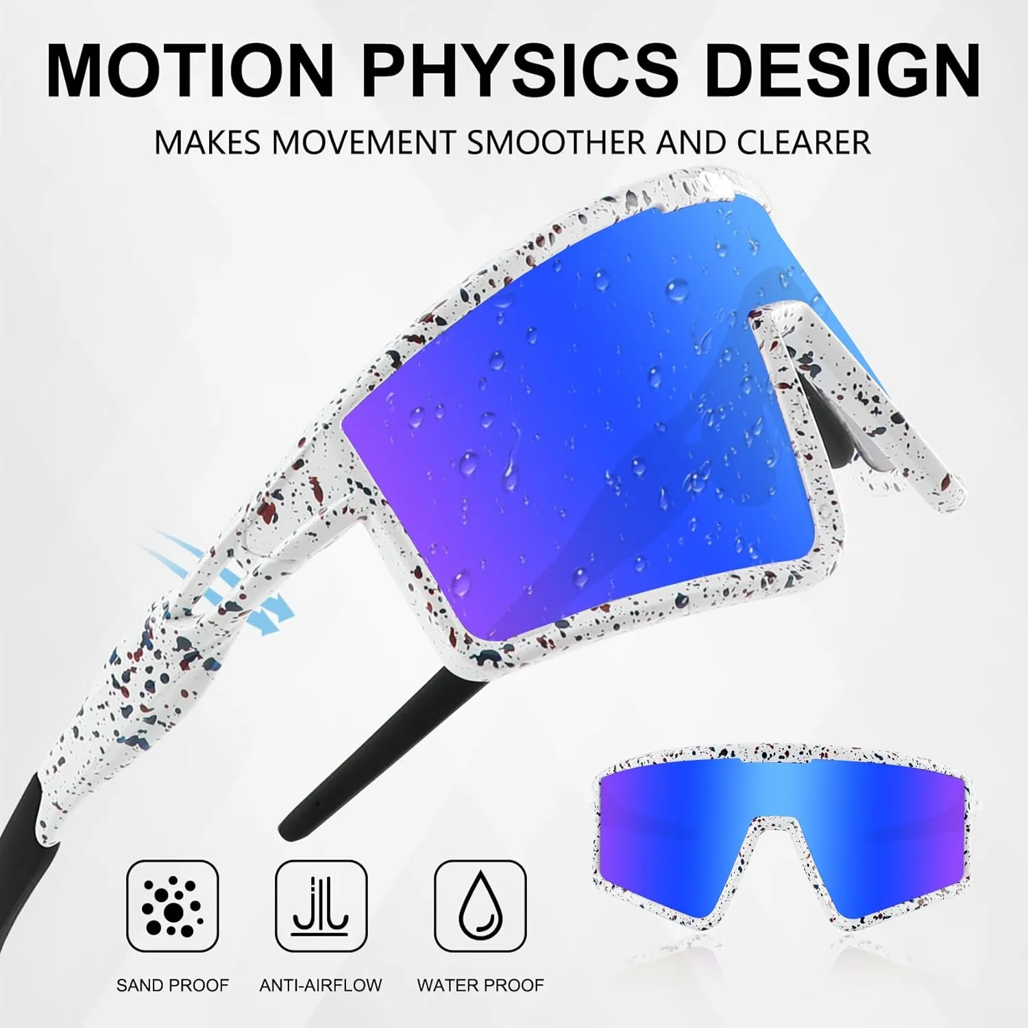 Cycling Glasses for Men Women, Sports Sun glasses for Youth Baseball, Running, Mountain Biking and Fishing Goggles