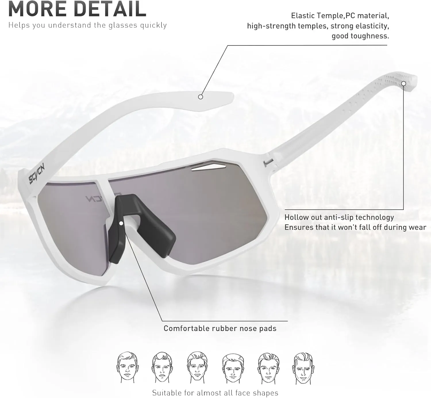 Cycling Glasses Sport Sunglasses MTB BMX Men Women Running Driving Fishing Golf DZ-S62