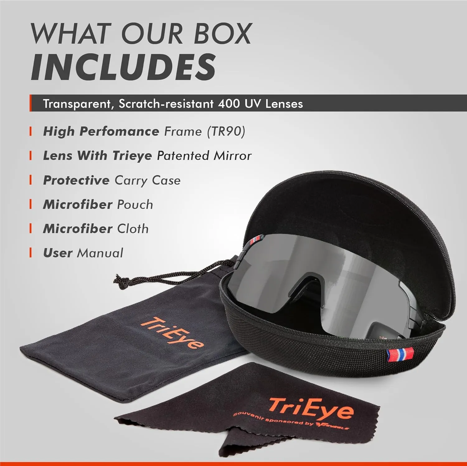 Cycling Glasses with Rear-view Mirror - Sports Sunglasses for Men & Women - UV-400 Protection