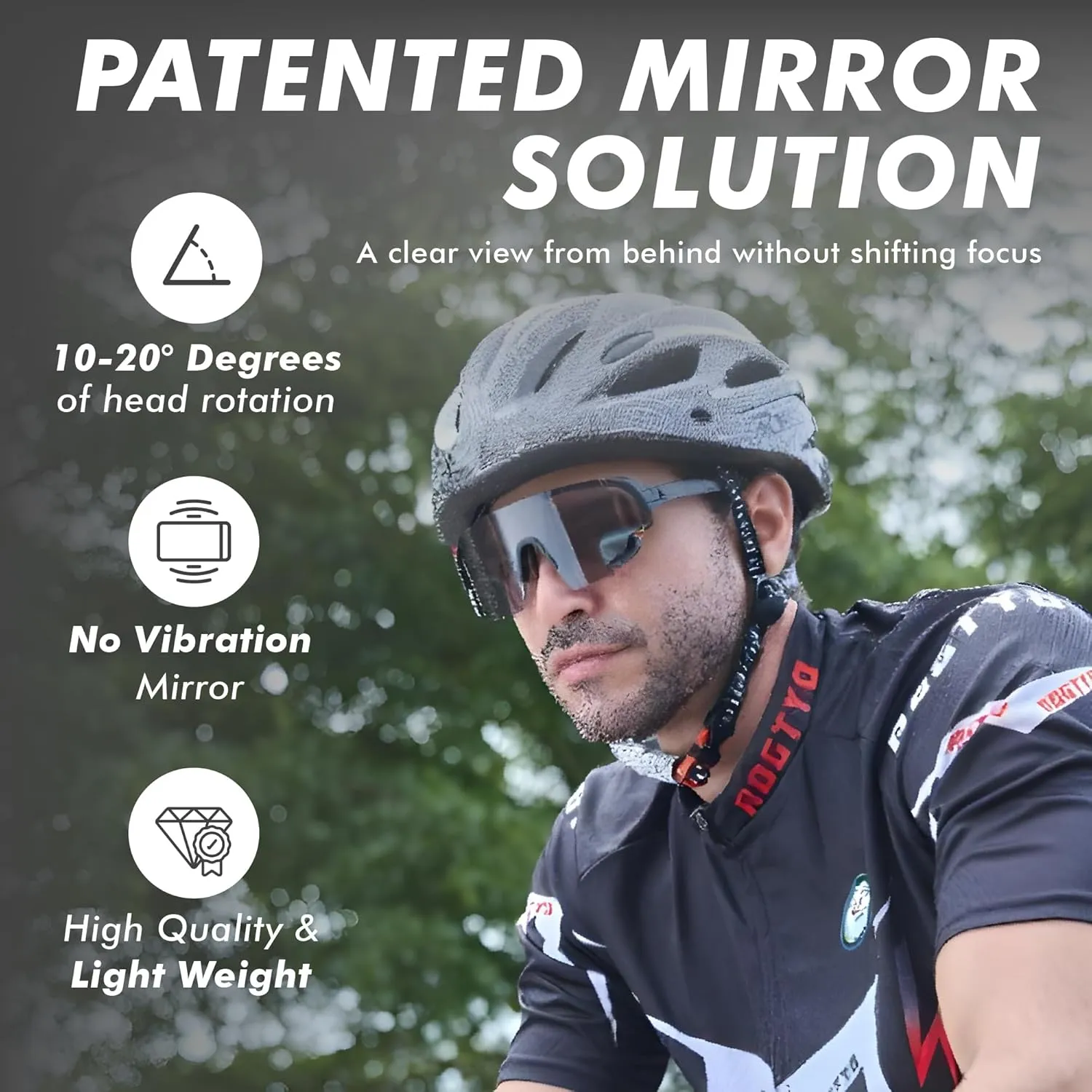 Cycling Glasses with Rear-view Mirror - Sports Sunglasses for Men & Women - UV-400 Protection